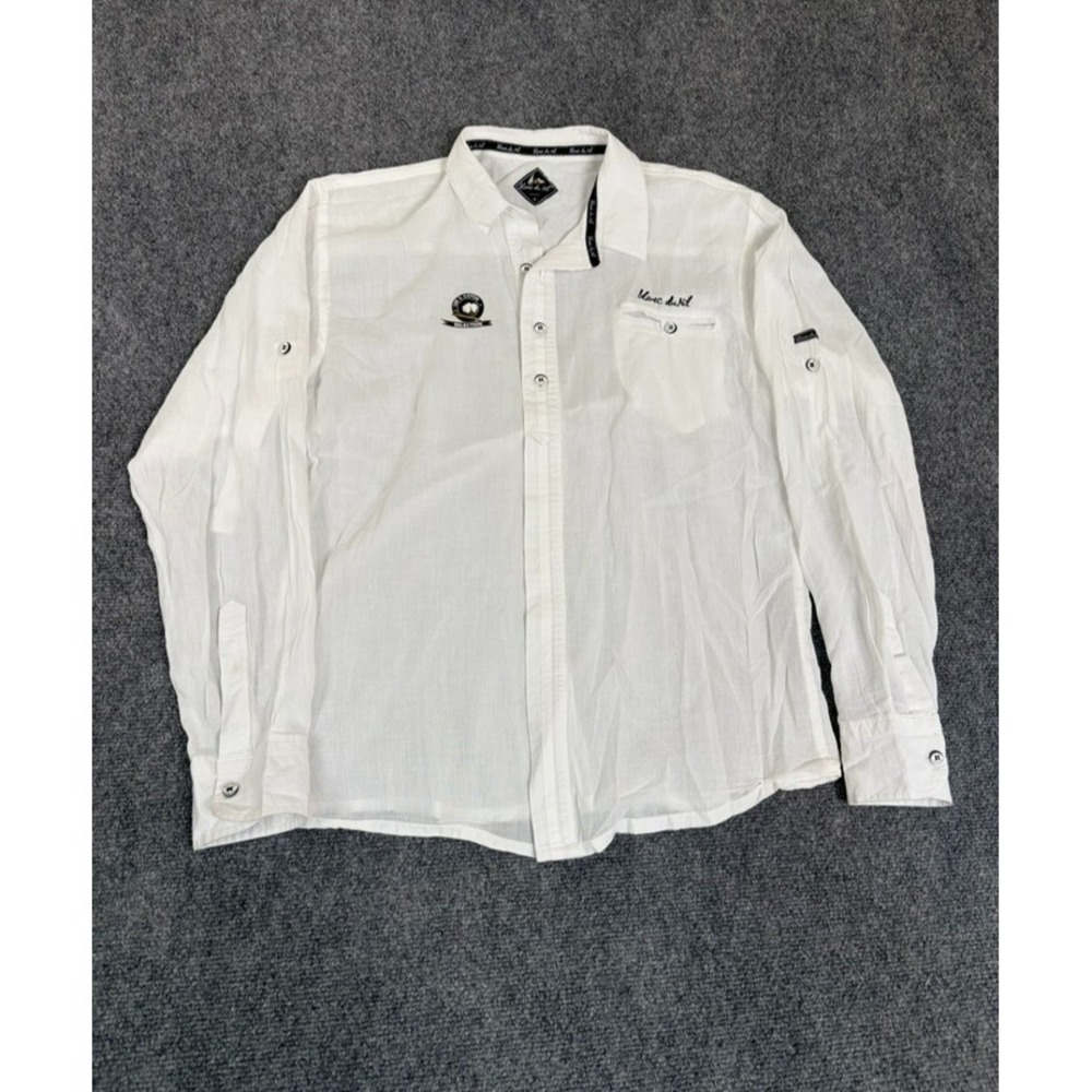 NWOT Blanc du Nil France Men's Long Sleeve‎ Button-Up Shirt  Cotton White SIze M
